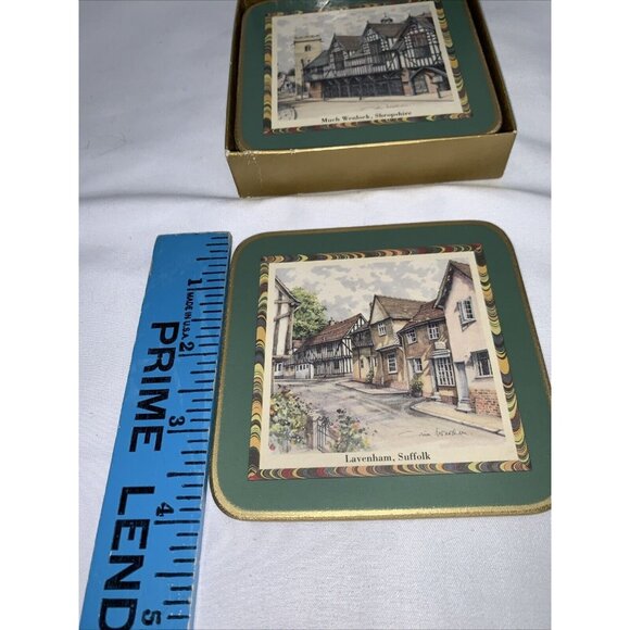 Cloverleaf Traditional Laminated Coasters Set Of 6 British Landmark Designs Cork - Picture 3 of 16